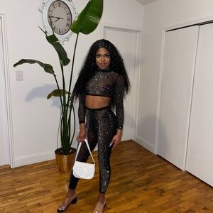 Black Glitter Jumpsuit